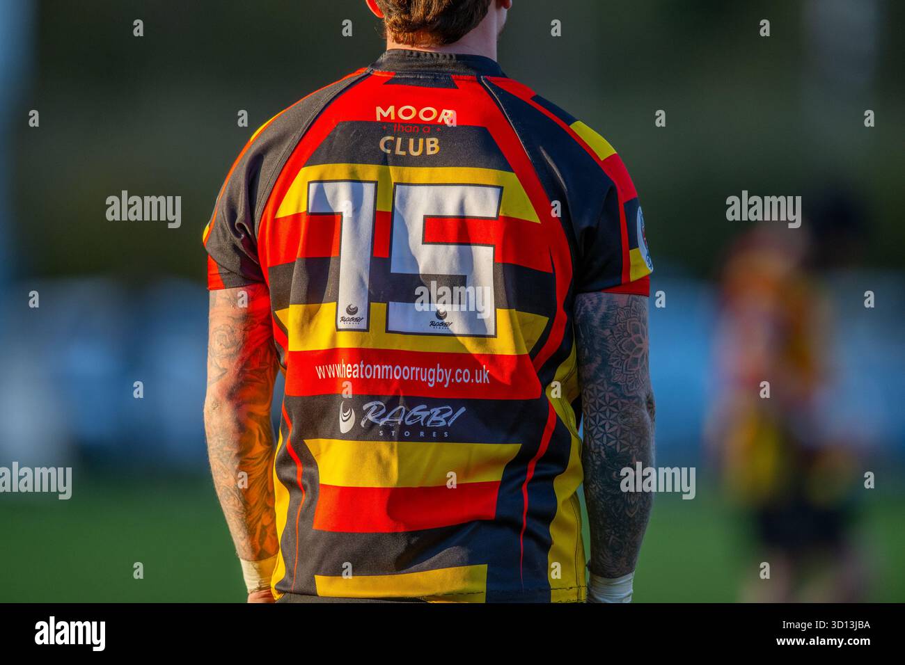 English mens amateur Rugby Union players playing in a club league game ...