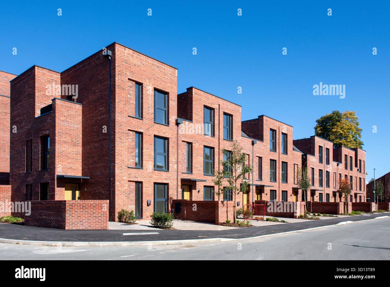 Modern newly built townhouses, Jersey Street, Ancoats, Manchester, UK Stock Photo