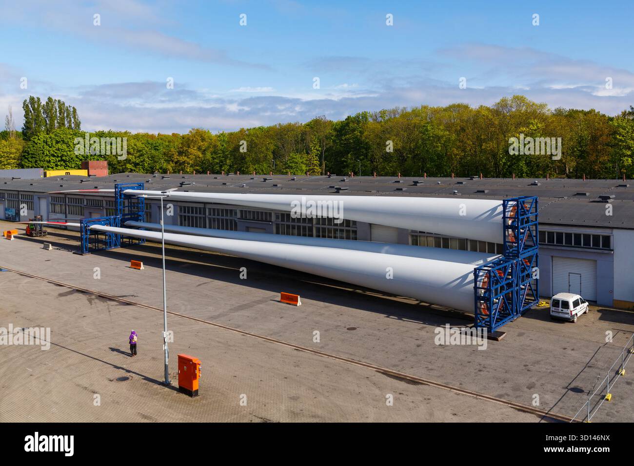 wind turbine blades parts at Gdansk, Poland, Europe in May Stock Photo