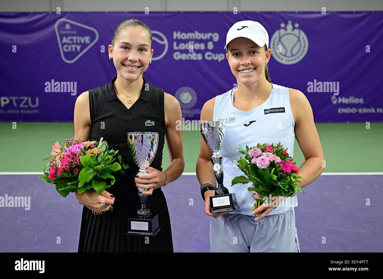 from left Siegerin Erika Andreeva, Kaitlin Quevedo (Spain) Hamburg, October 26, 2025, Tennis, Ladies & Gents Cup 2025, Small Combined Event, Women, Singles, Final Stock Photo