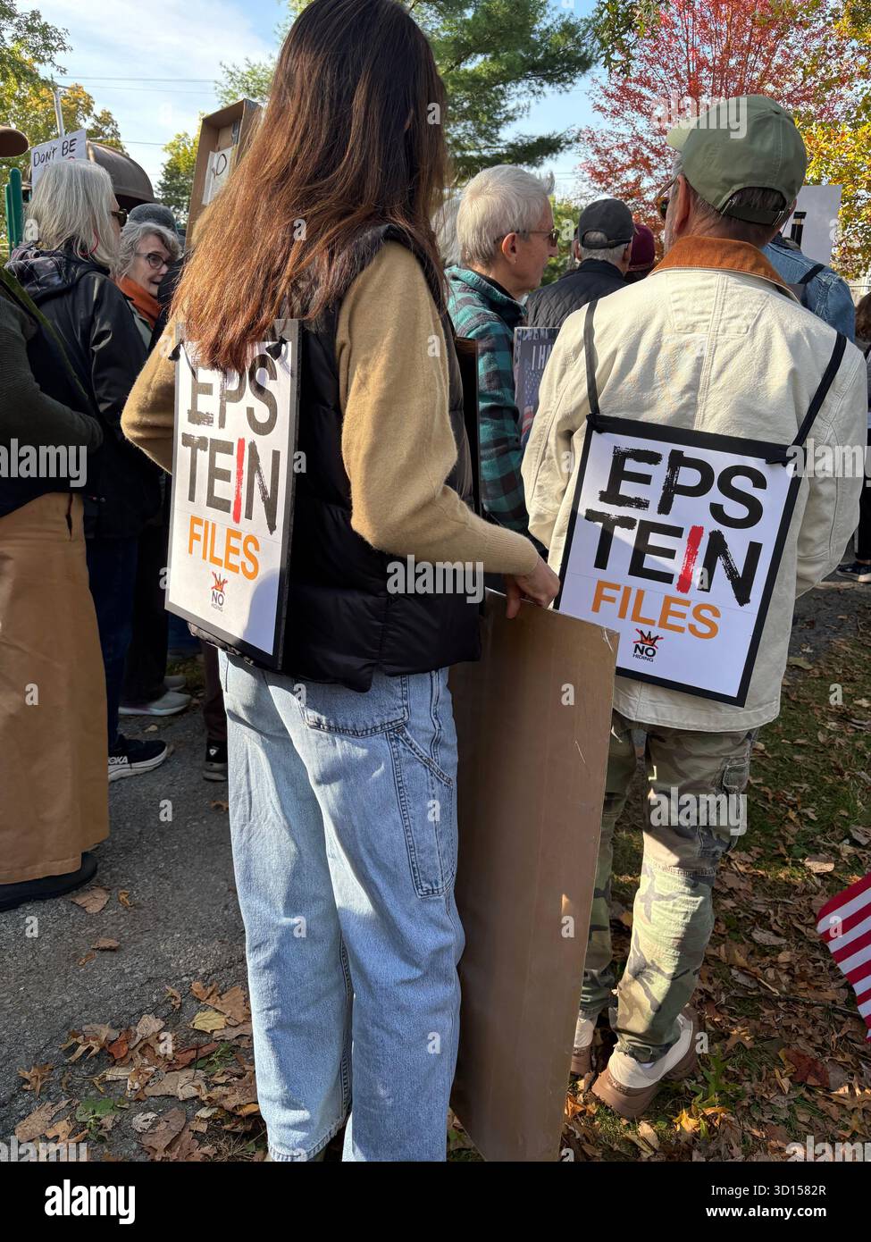 People rallying at No Kings Day to protest Donald Trump - Smartphone Captured Stock Image