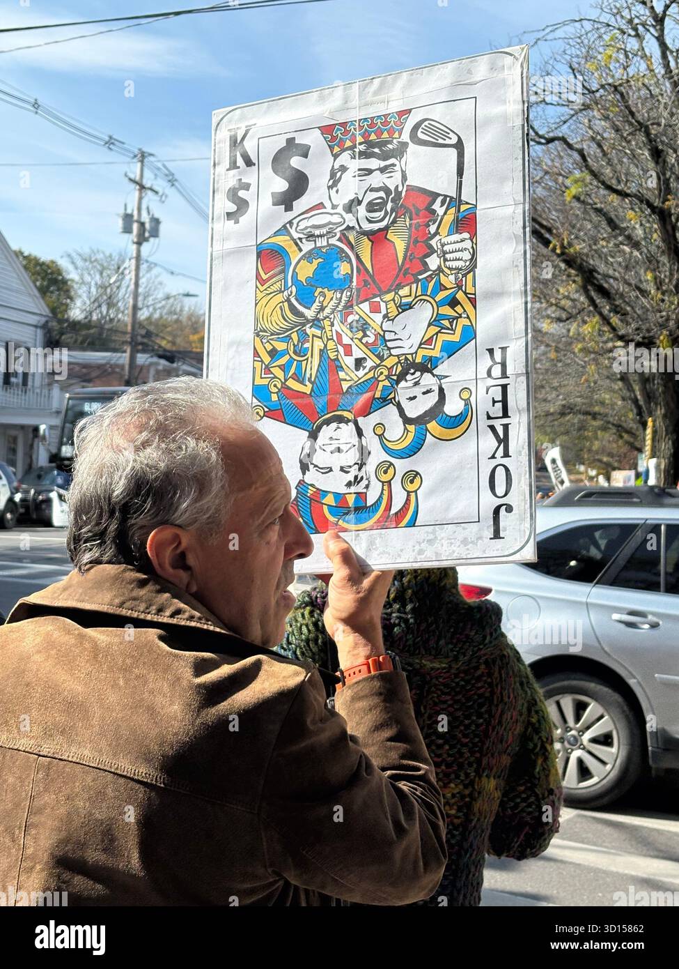 People rallying at No Kings Day to protest Donald Trump - Smartphone Captured Stock Image