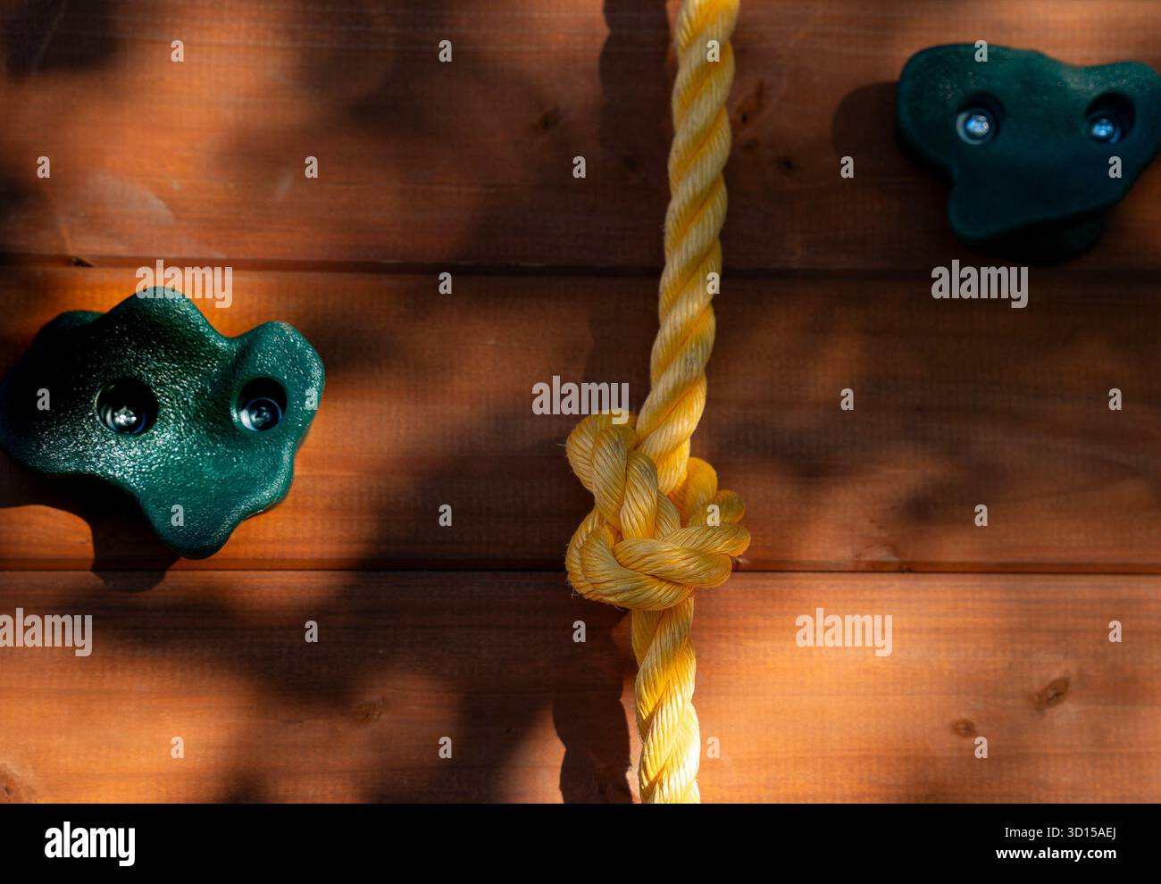 A nylon rope in a knot Stock Photo