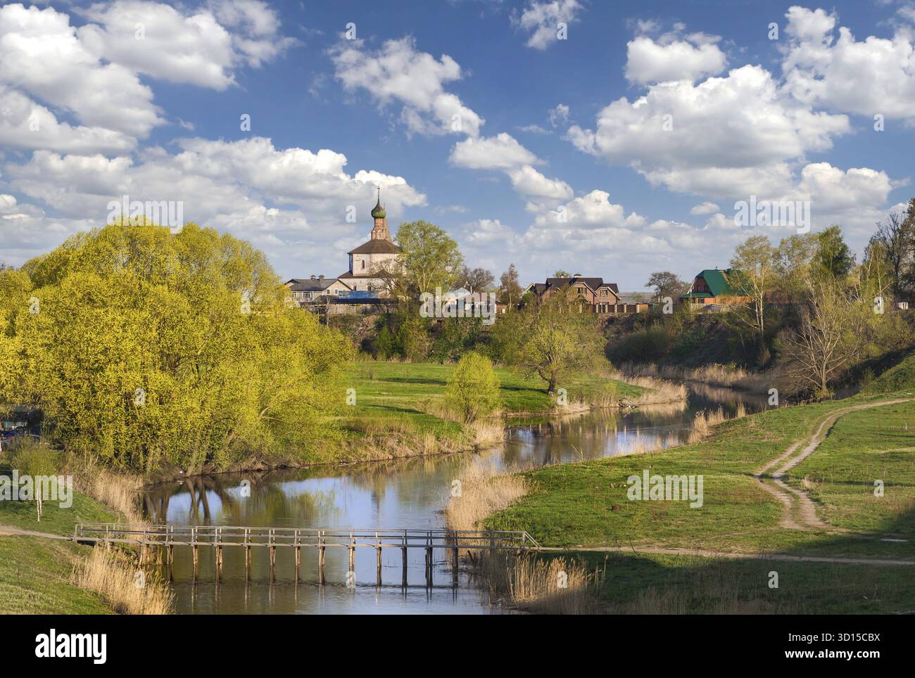 Beautiful spring Russian landscape in Suzdal. Russia Stock Photo - Alamy