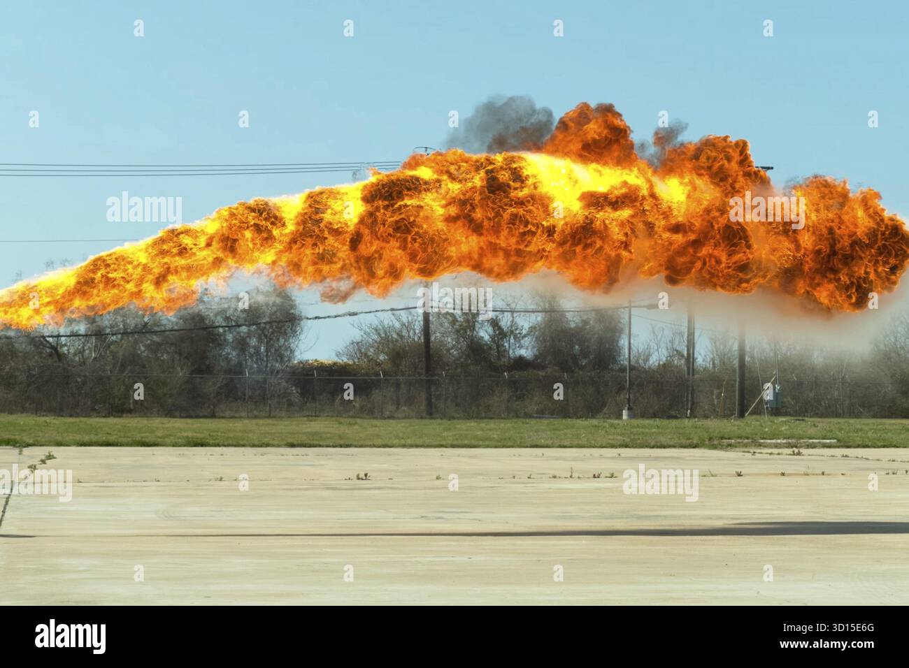 Flamethrower in action. a Flamethrower operational test Stock Photo - Alamy