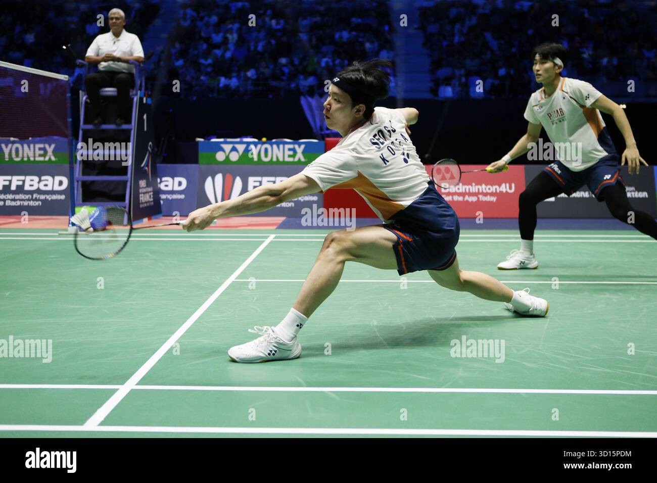 Kim Won Ho and Seo Seung Jae of Korea celebrate their victory in
