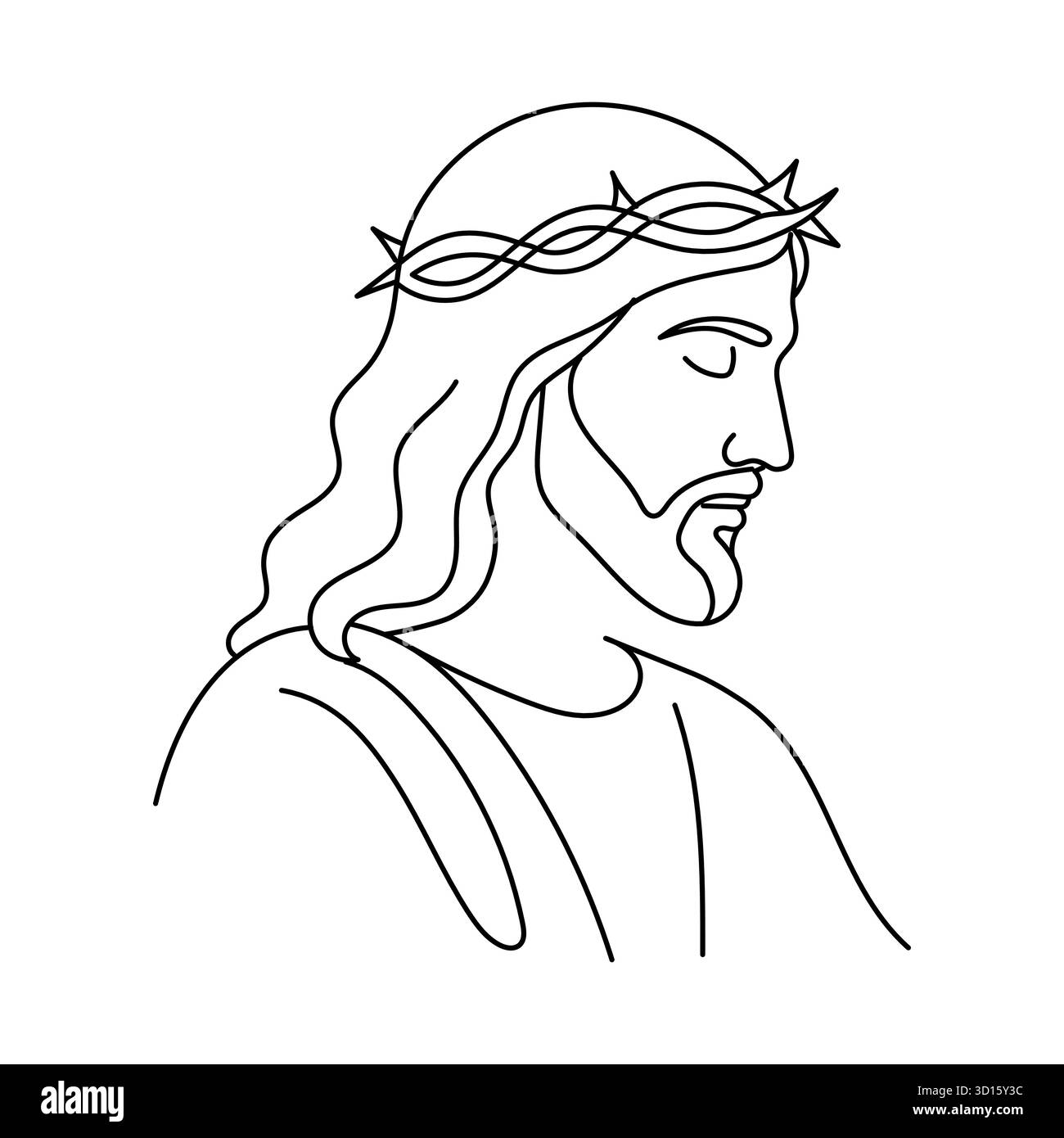 Jesus crown of thorns art Stock Vector Images - Alamy, image size:1300x1390
