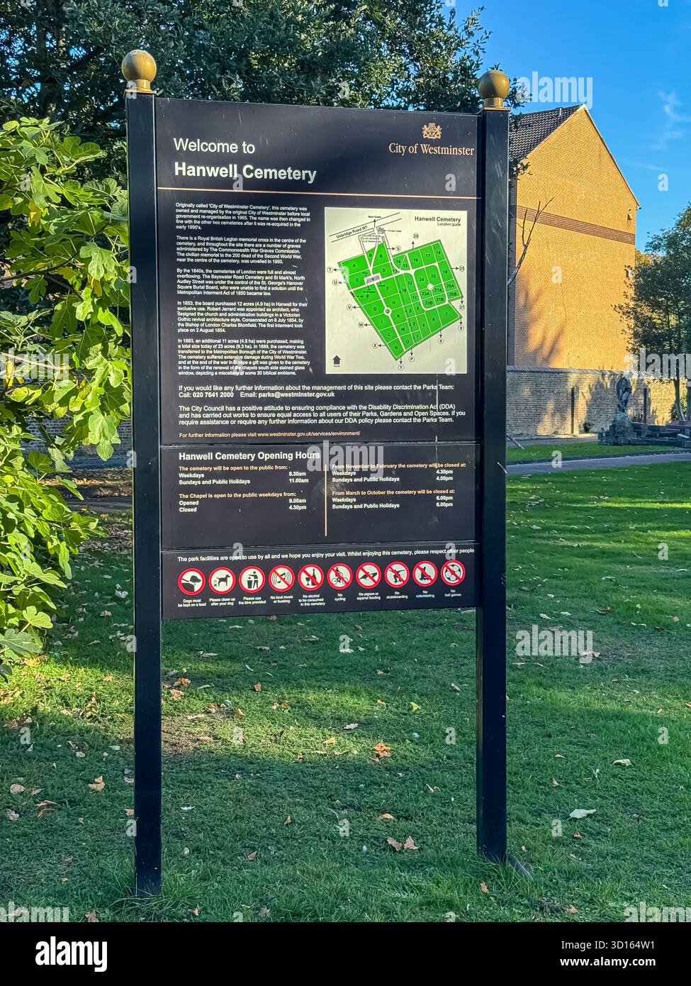 Hanwell Cemetery, Ealing, London - Smartphone Captured Stock Image