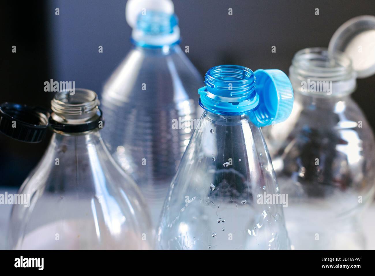 empty plastic bottles with a lid Stock Photo