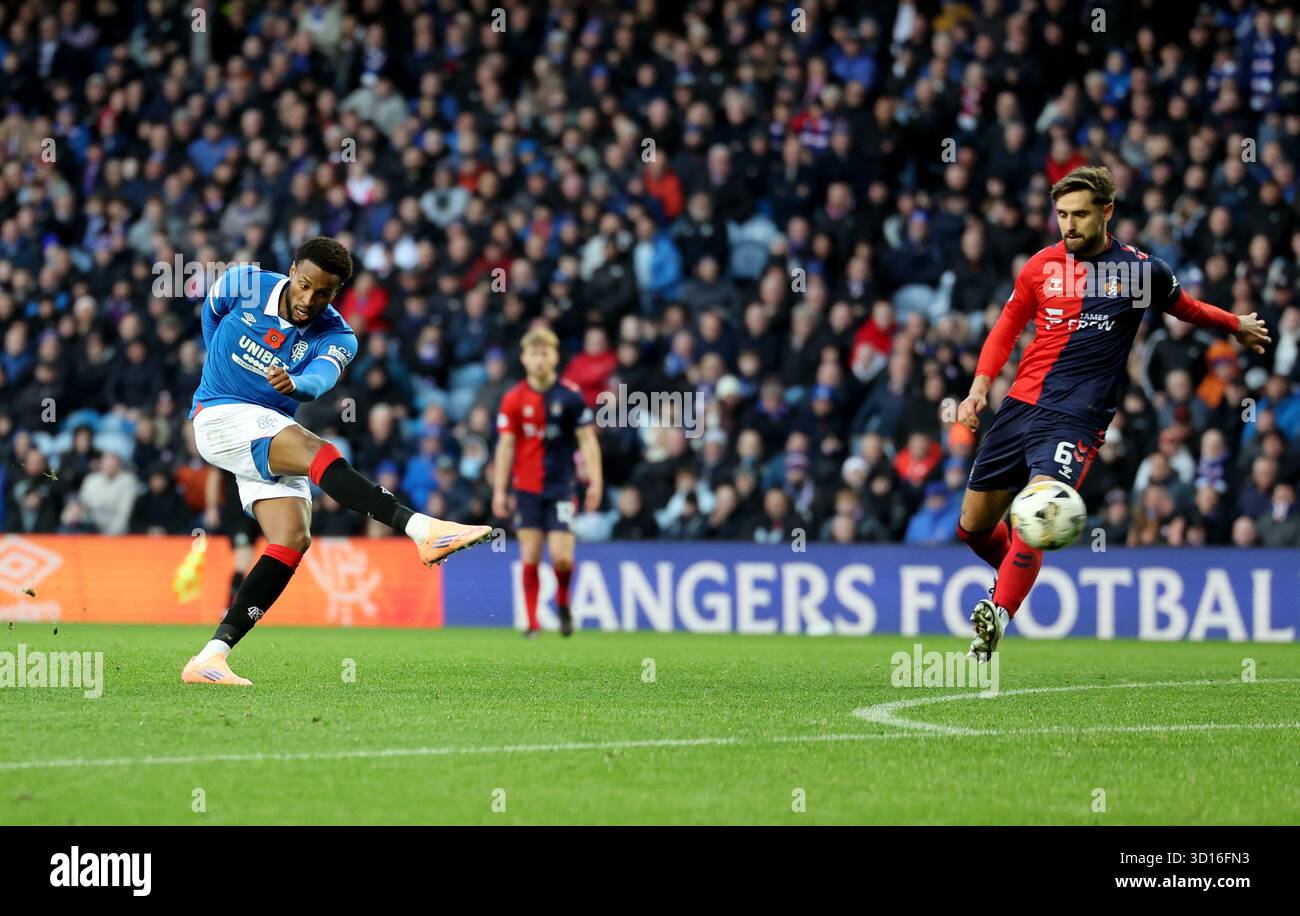 Rangers Youssef Chermiti Scores His Sides Third Goal During The rangers-youssef-chermiti-scores-his-sides-third-goal-during-the