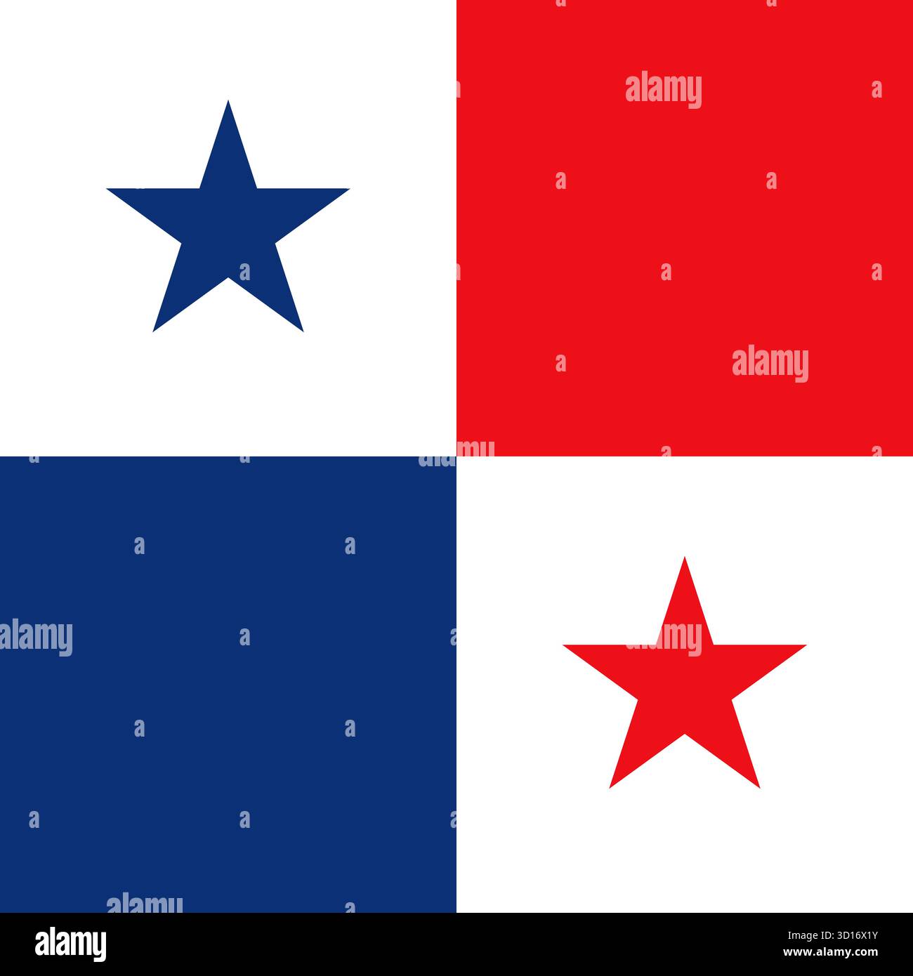 Flag of Panama - square variant Stock Vector