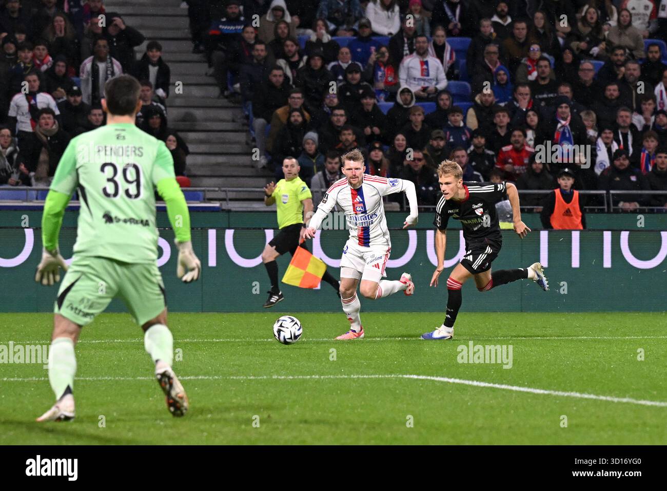 10 Pavel SULC (ol) - 24 Lucas HOGSBERG (rcsa) during the Ligue 1 ...