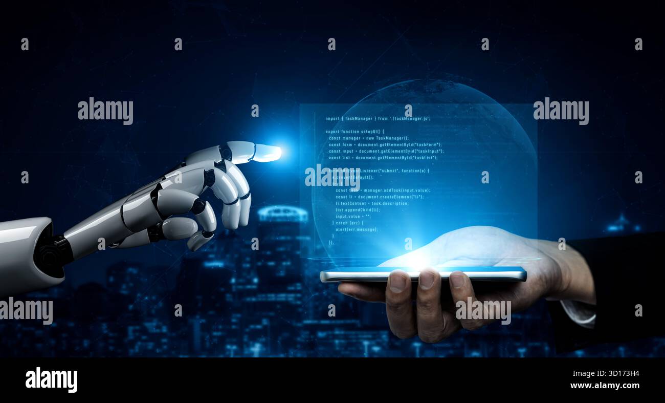 AI assistant enhance programming task manager functionality and automate user interface coding with improved error handling and interaction flow Vouch Stock Photo