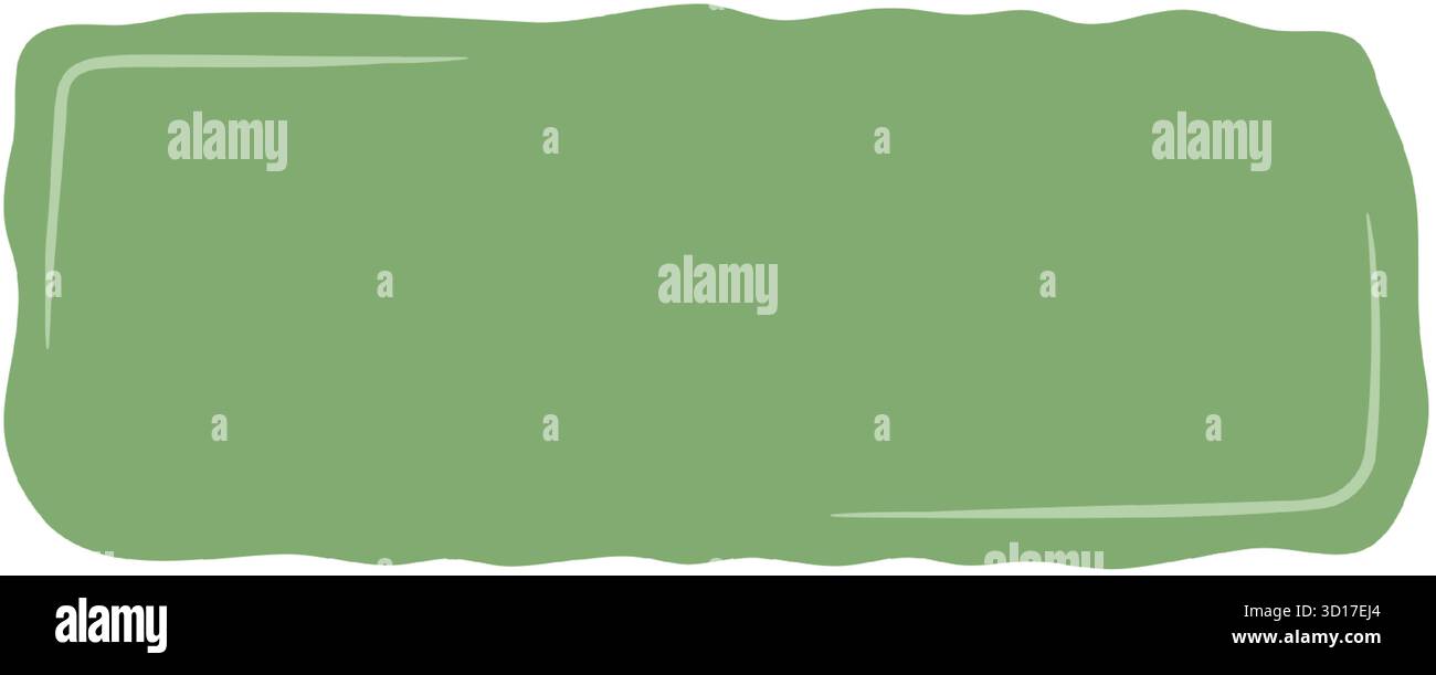 Green Wavy Hand Drawn Sticker Patch Stock Vector