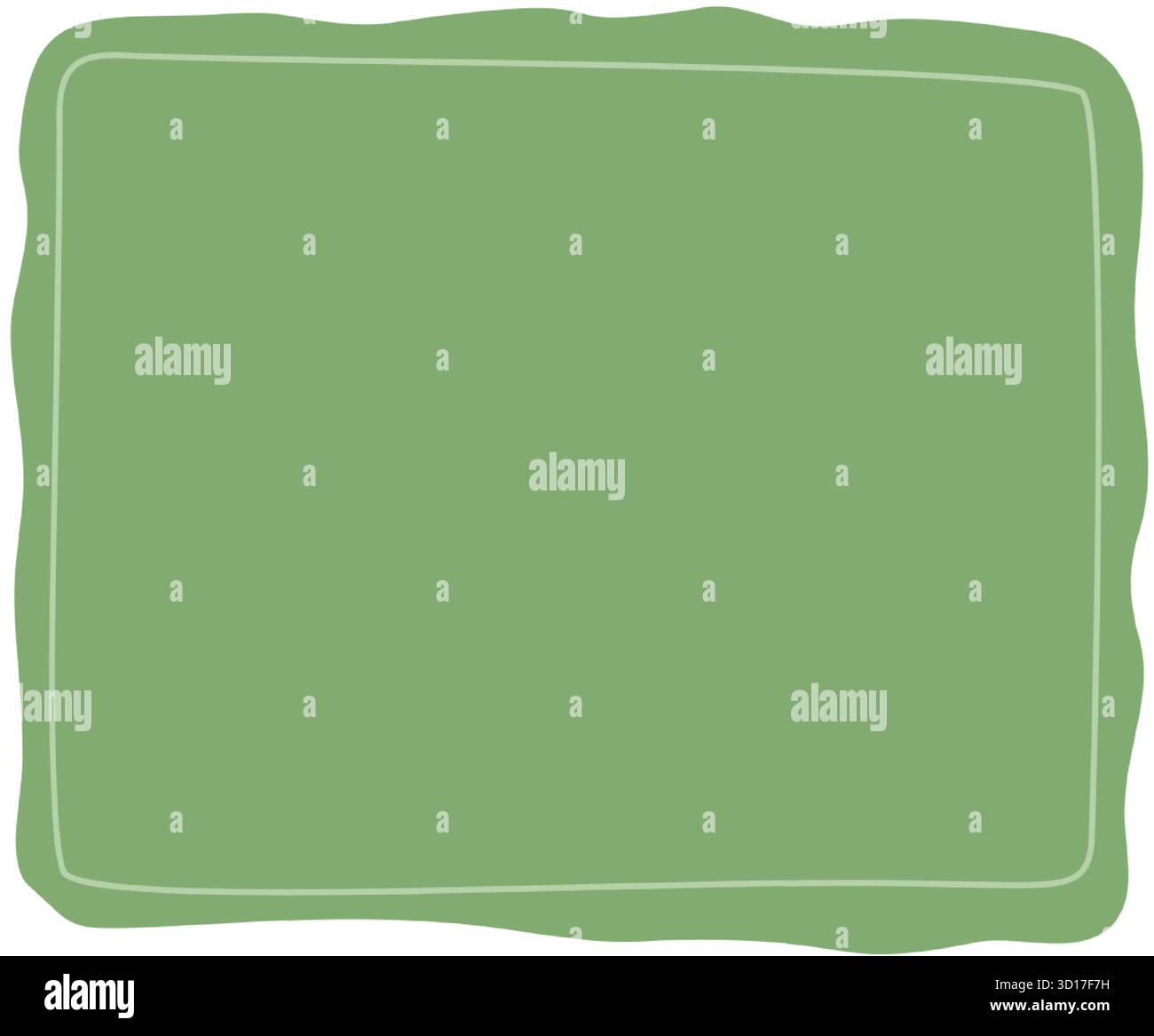 Hand Drawn Organic Green Rectangle Frame Stock Vector