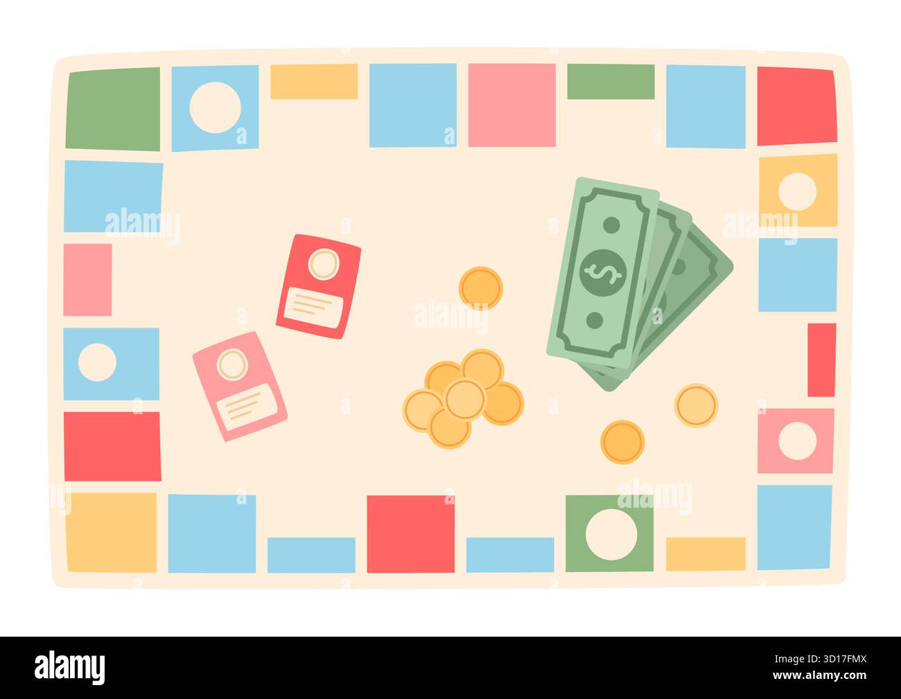 Flat Cartoon Sticker Board Game Stock Vector