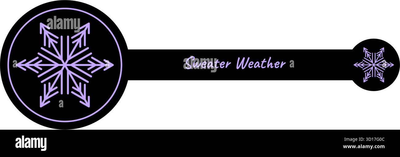 Purple Snowflake Circle Label Seal Stock Vector