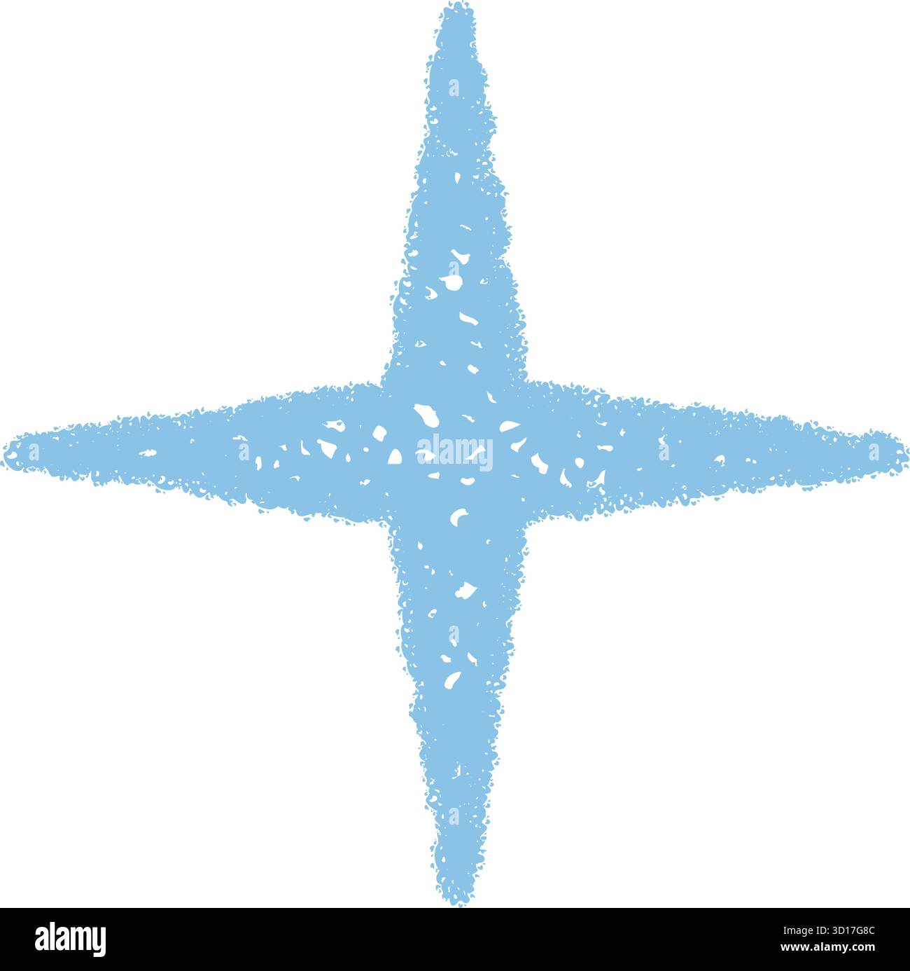 Blue Chalk Sketch Star Burst Icon Stock Vector