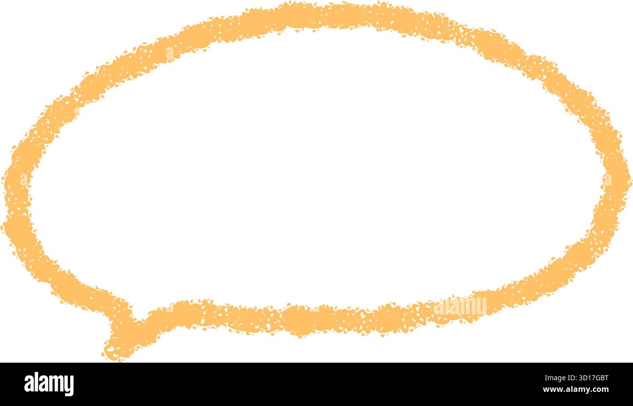 Orange Chalk Hand Drawn Talk Balloon Outline Stock Vector