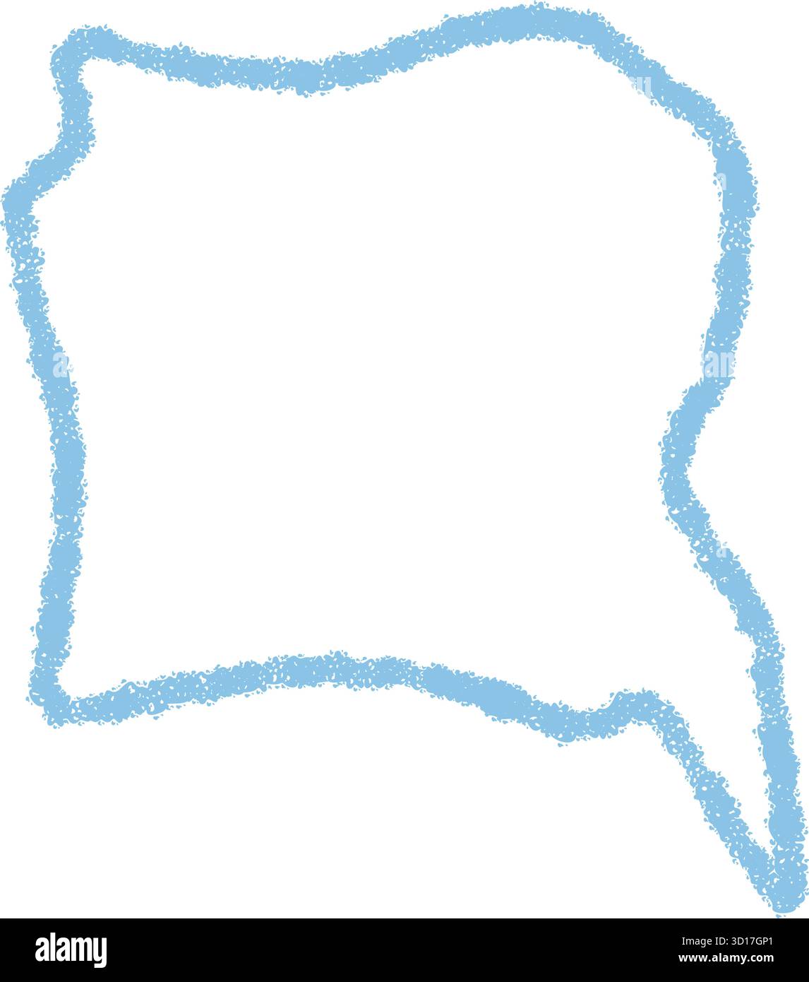 Blue Crayon Squiggle Speech Balloon Icon Stock Vector