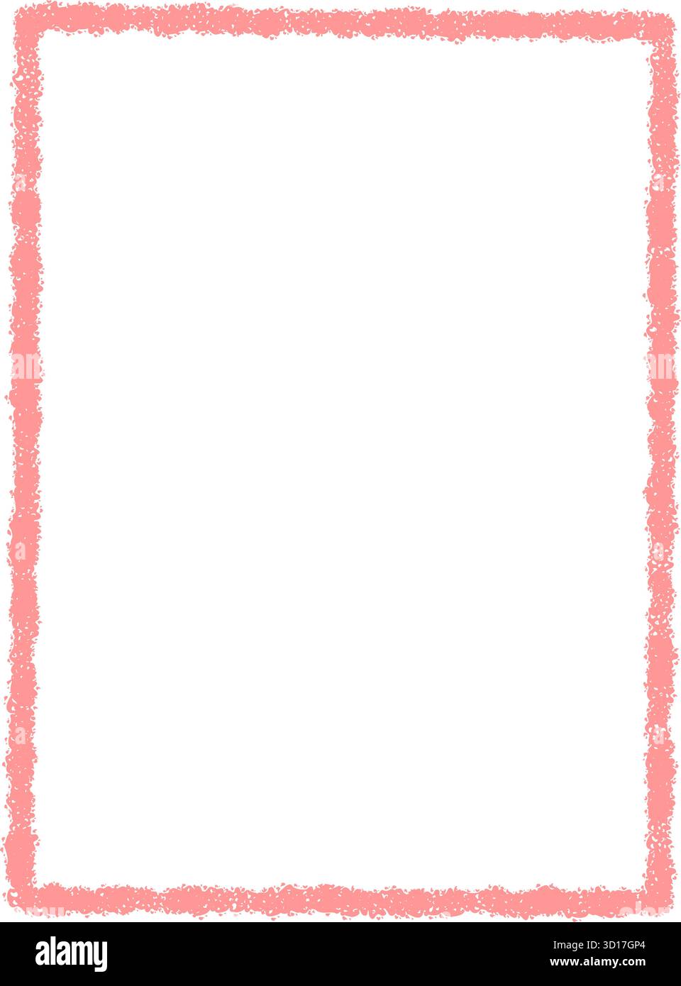 Pink Chalk Rectangle Frame Border Label Stock Vector