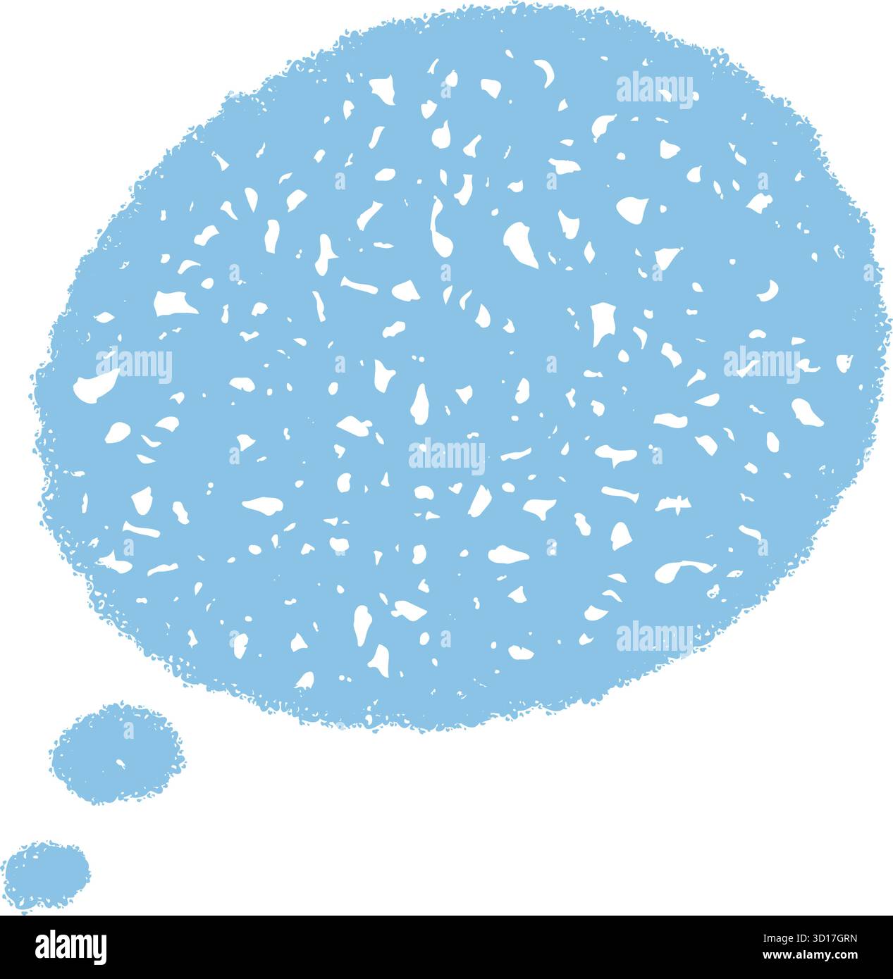 Blue Crayon Scribble Speech Balloon Stock Vector