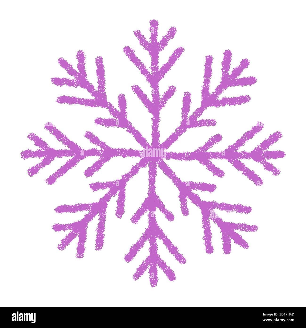 Purple Chalk Snow Flake Icon Symbol Stock Vector