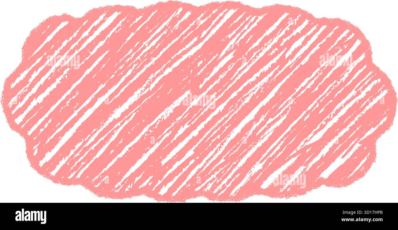 Groovy Pink Crayon Bubble Sketch Frame Stock Vector