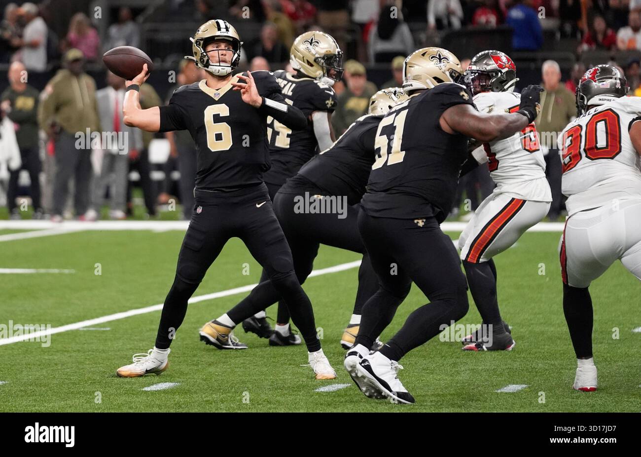New Orleans Saints Quarterback Tyler Shough 6 Passes Against The