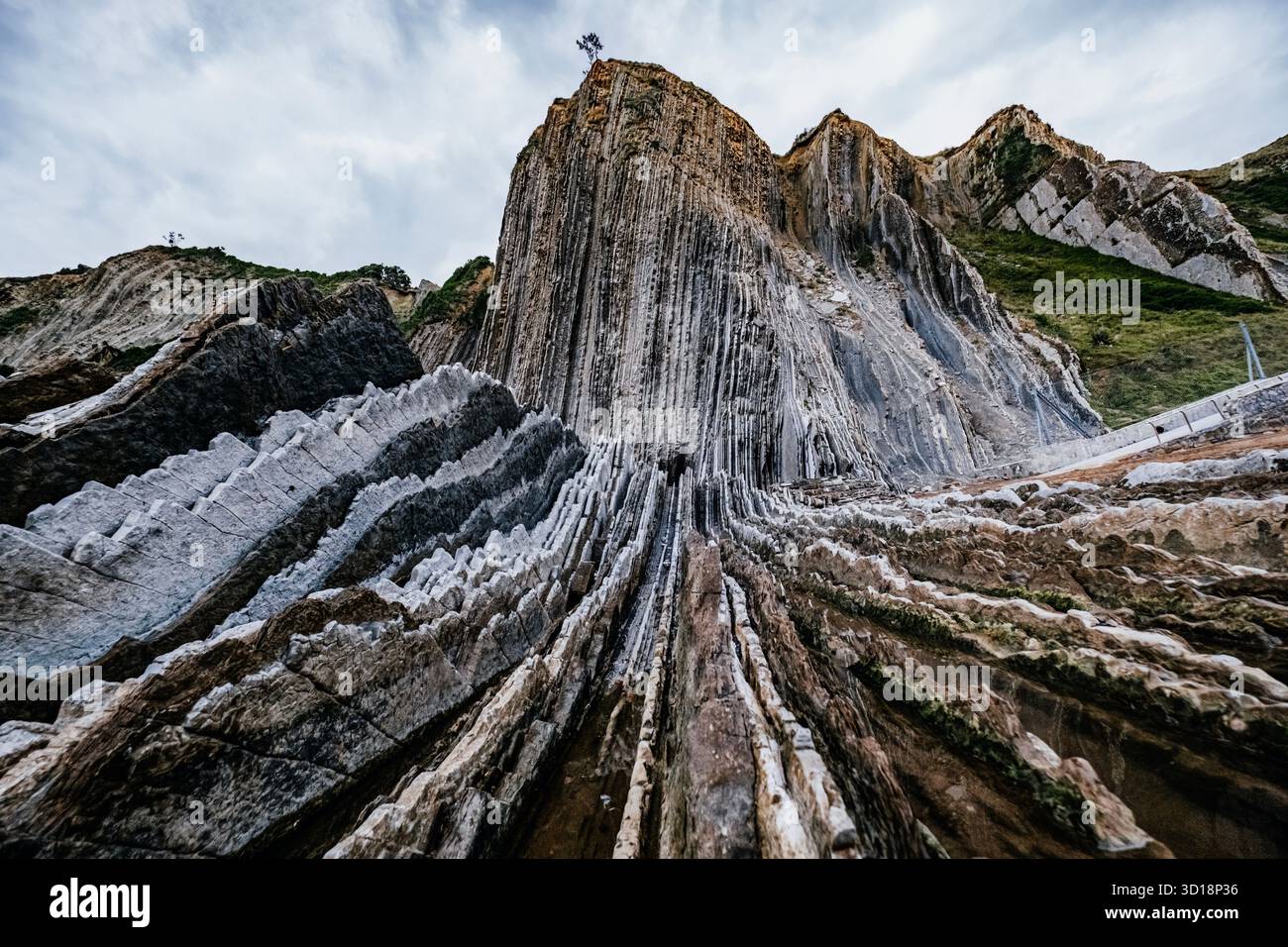 Spectacular Vertical Flysch Geological Rock Layers and Stratified ...