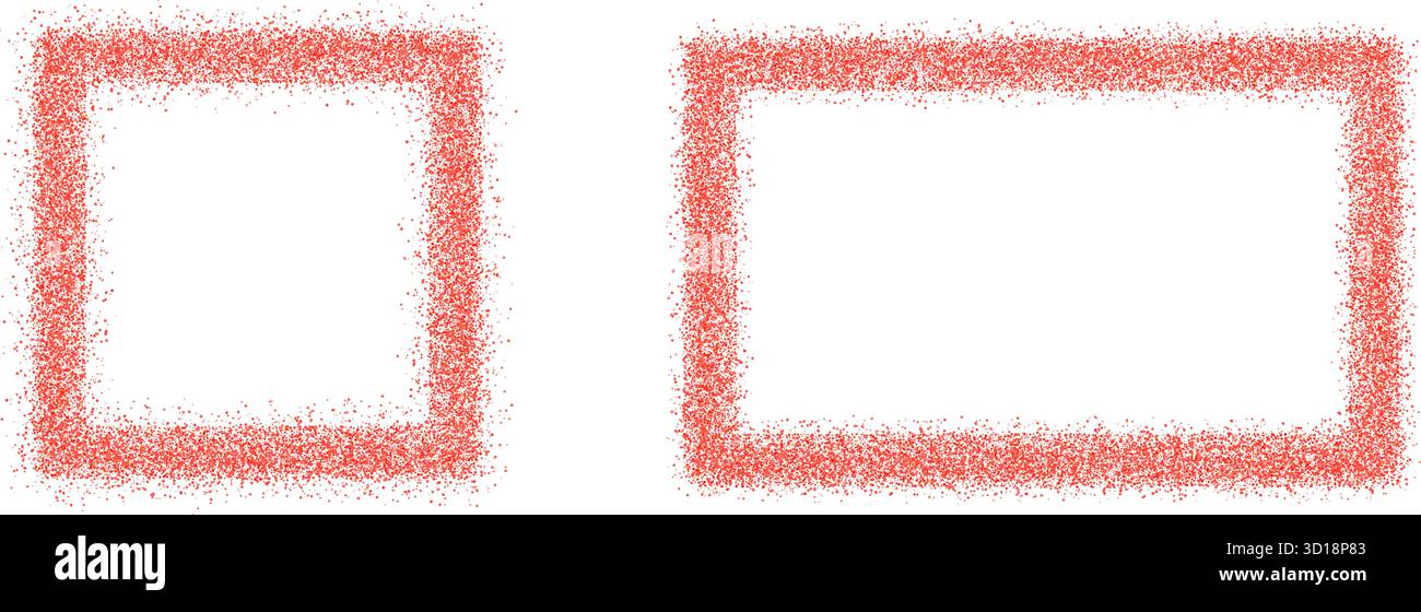 Red dots rectangle frames set. Chilli pepper borders. Masala square text boxes. Cooking geometric blank callouts Vector illustration on transparent ba Stock Vector