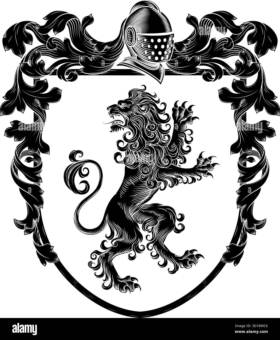 Coat of Arms Crest Lion Heraldic Knight Shield Stock Vector Image & Art ...
