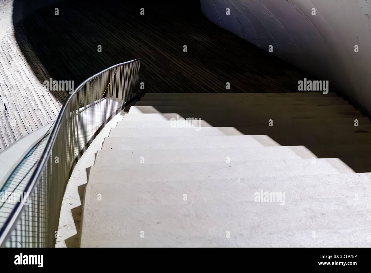 Top-Down View of Promenade Steps and Curved Railing Stock Photo - Alamy