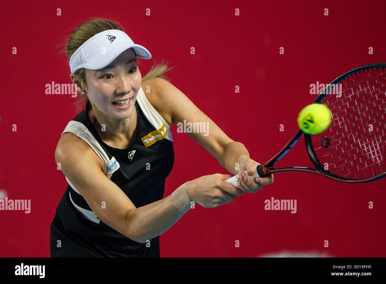 Japanese tennis player Momoko Kobori during a match at the Hong Kong Tennis Open on October 27, 2025 in Hong Kong (Photo by Vernon Yuen/Nexpher Images) Stock Photo