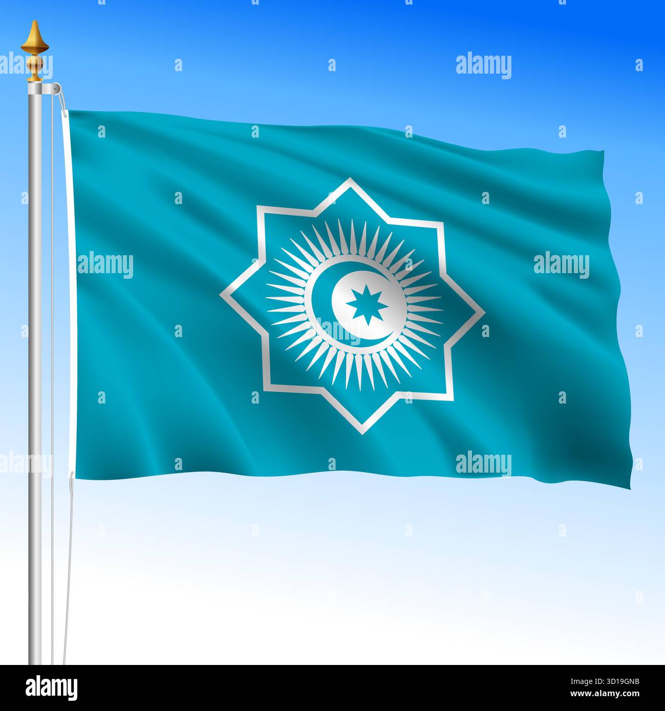 Organization of Turkic States waving flag, international organization ...