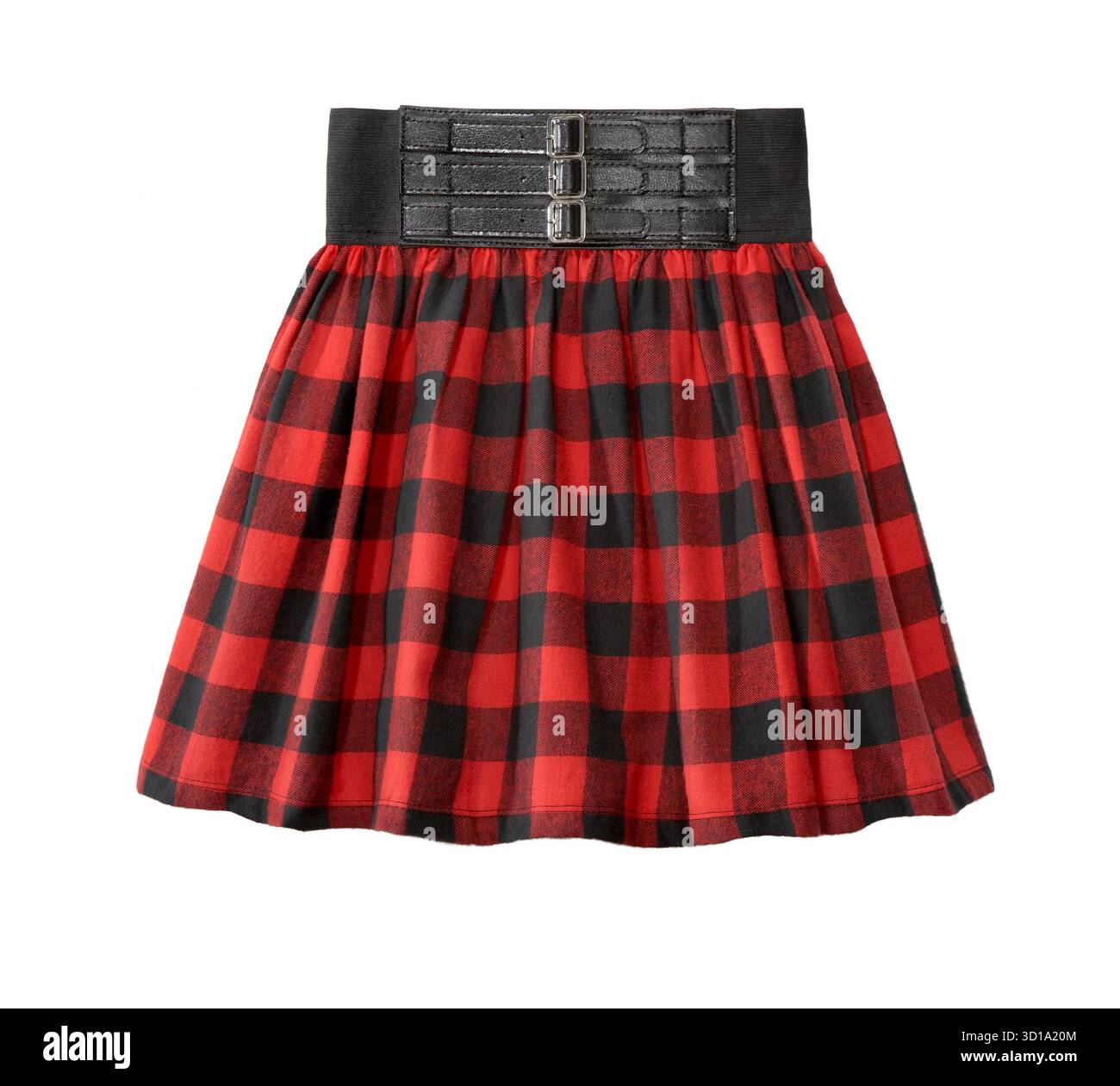 plaid skirt on white background Stock Photo