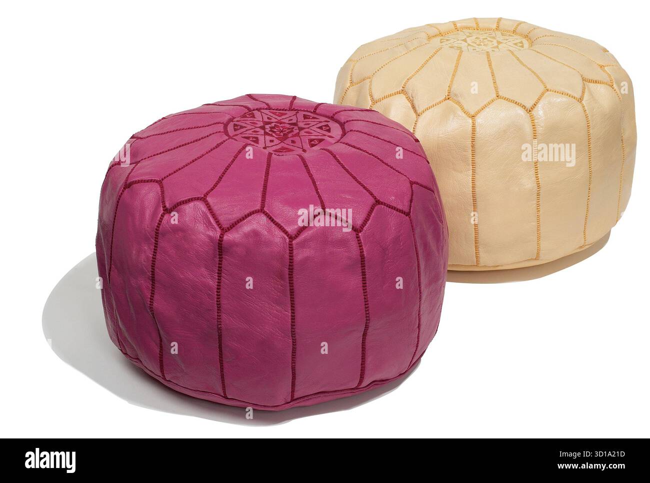 poufs on white background Stock Photo