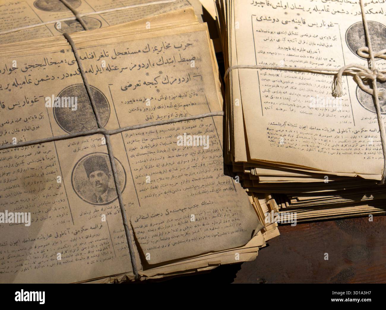 Paper In Arabic Kayseri, Turkey – Aug 14, 2025: Ottoman newspapers in Arabic script ...