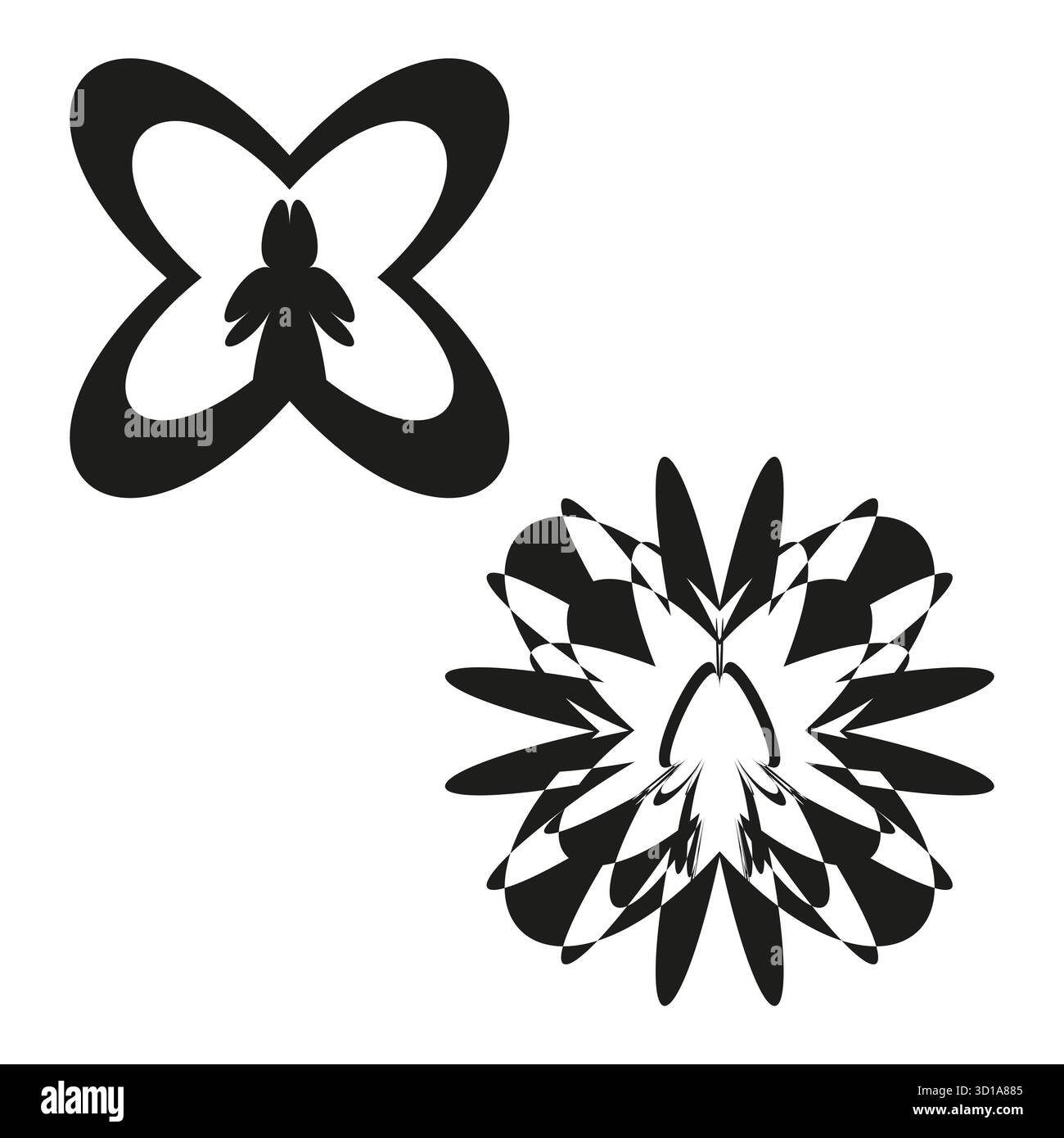 Abstract elements icon. Butterfly shape symbol. Decorative Vector graphic. Modern unique pattern. EPS 10. Stock Vector