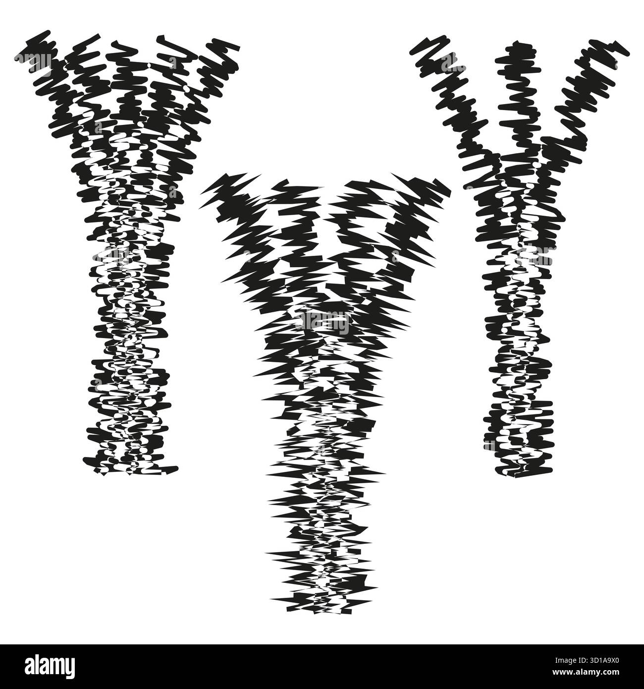 Tapered abstract form. Dynamic pattern texture. Geometric cone Vector. Black white ornament. EPS 10. Stock Vector