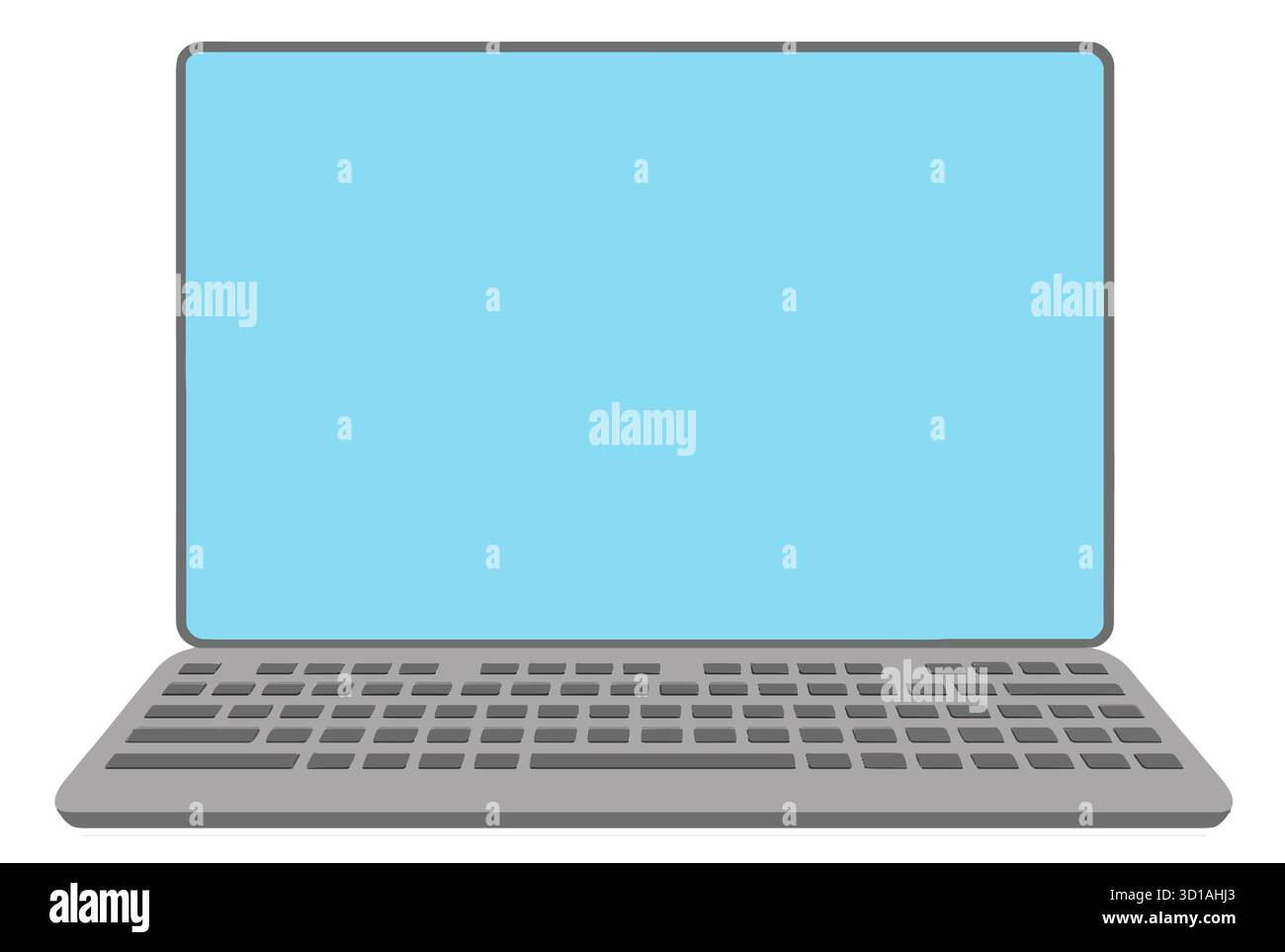 A laptop computer with text area is seen isolated on a white background in a vetor image. This is a graphic element. Stock Vector