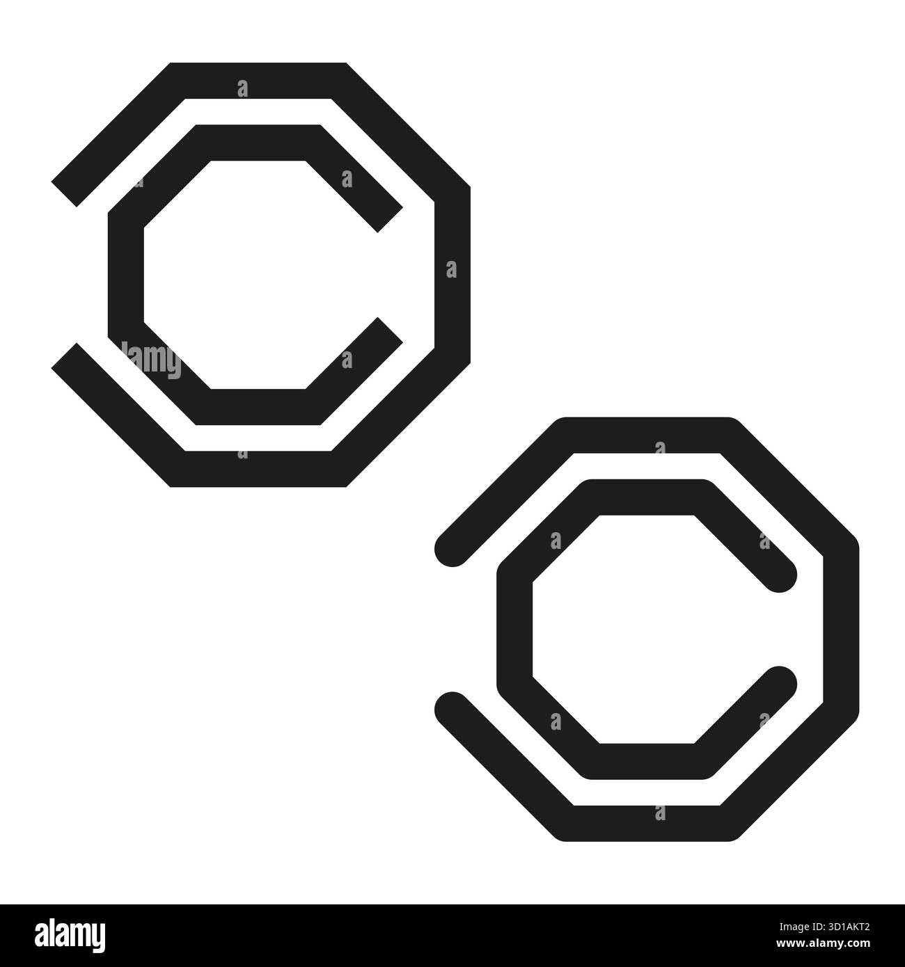 Octagon shape icons. Geometric frame outline. Square Vector element ...