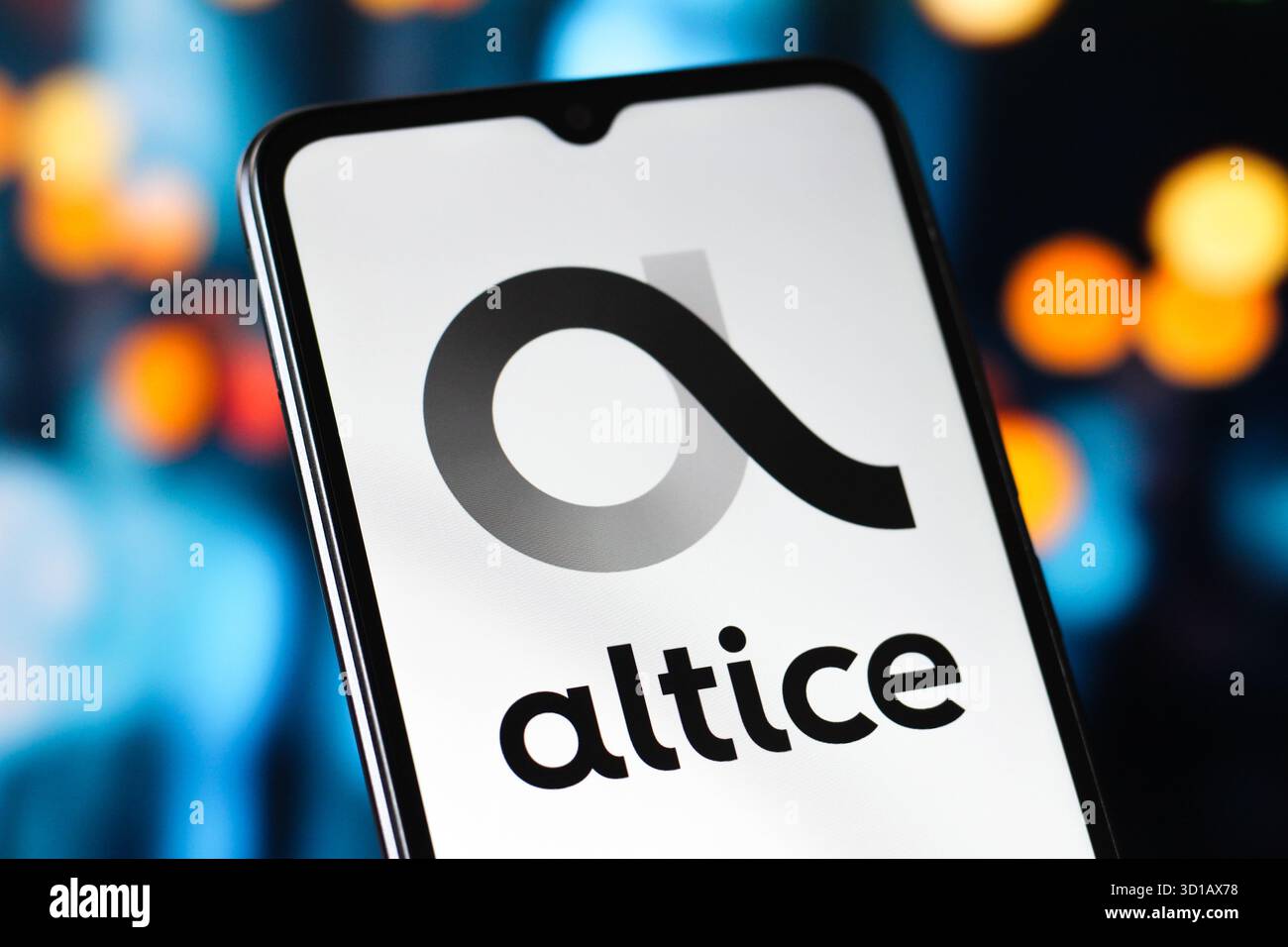 In this photo illustration, the Altice logo is seen displayed on a ...