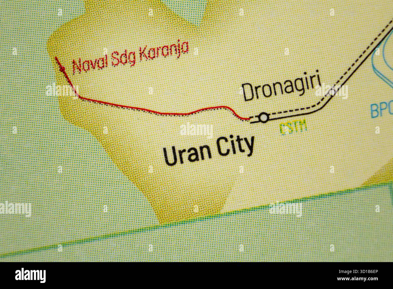 Uran City - India Railways junction schematic transport map train ...