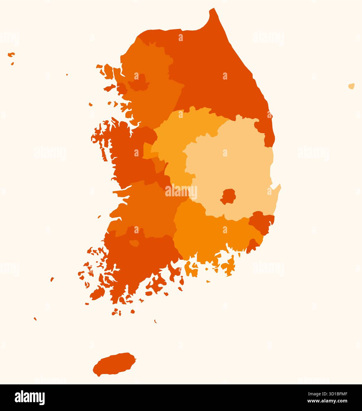 Administrative political map south korea hi-res stock photography and ...