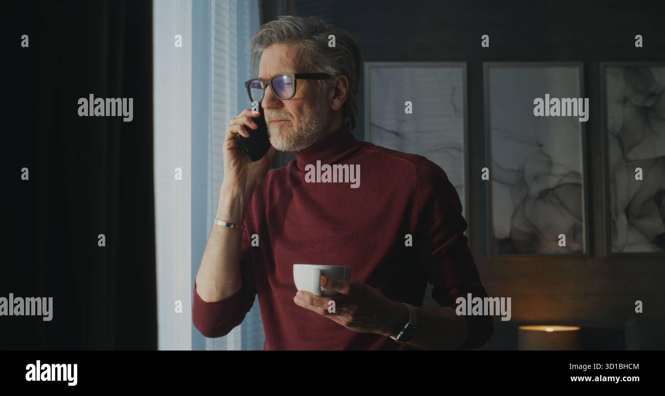 Mature man glasses stands on hi-res stock photography and images - Alamy
