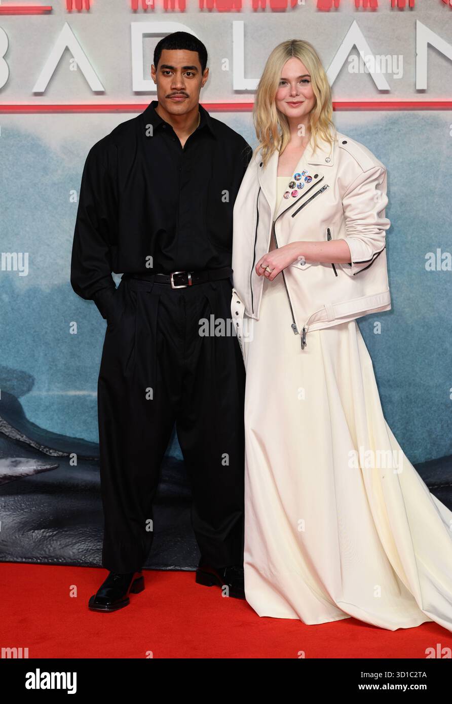 Dimitrius Acrey London, UK. October 27th, 2025. Dimitrius Koloamatangi and Elle Fanning ...