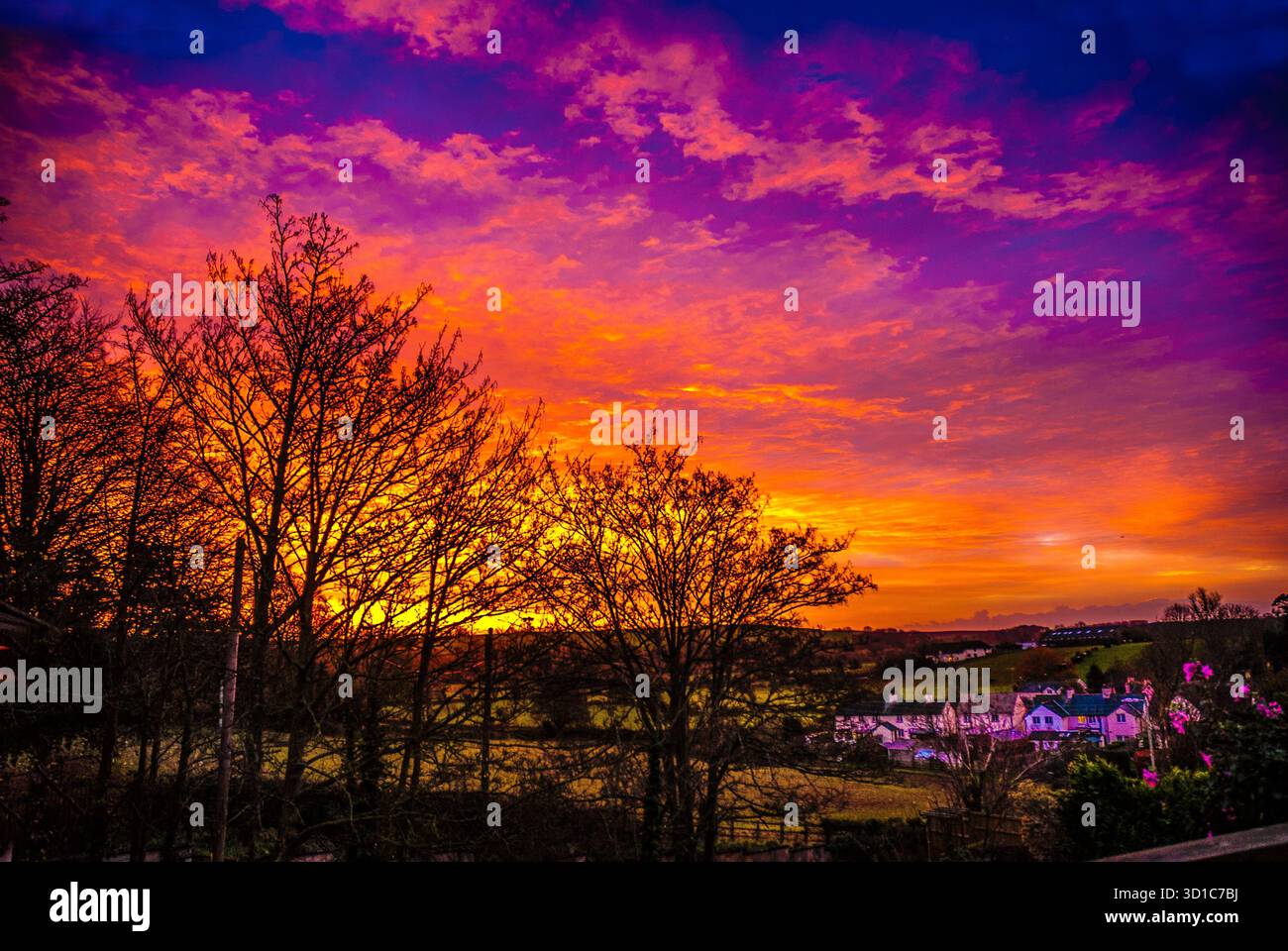 Devon Evening Skies. Stock Photo