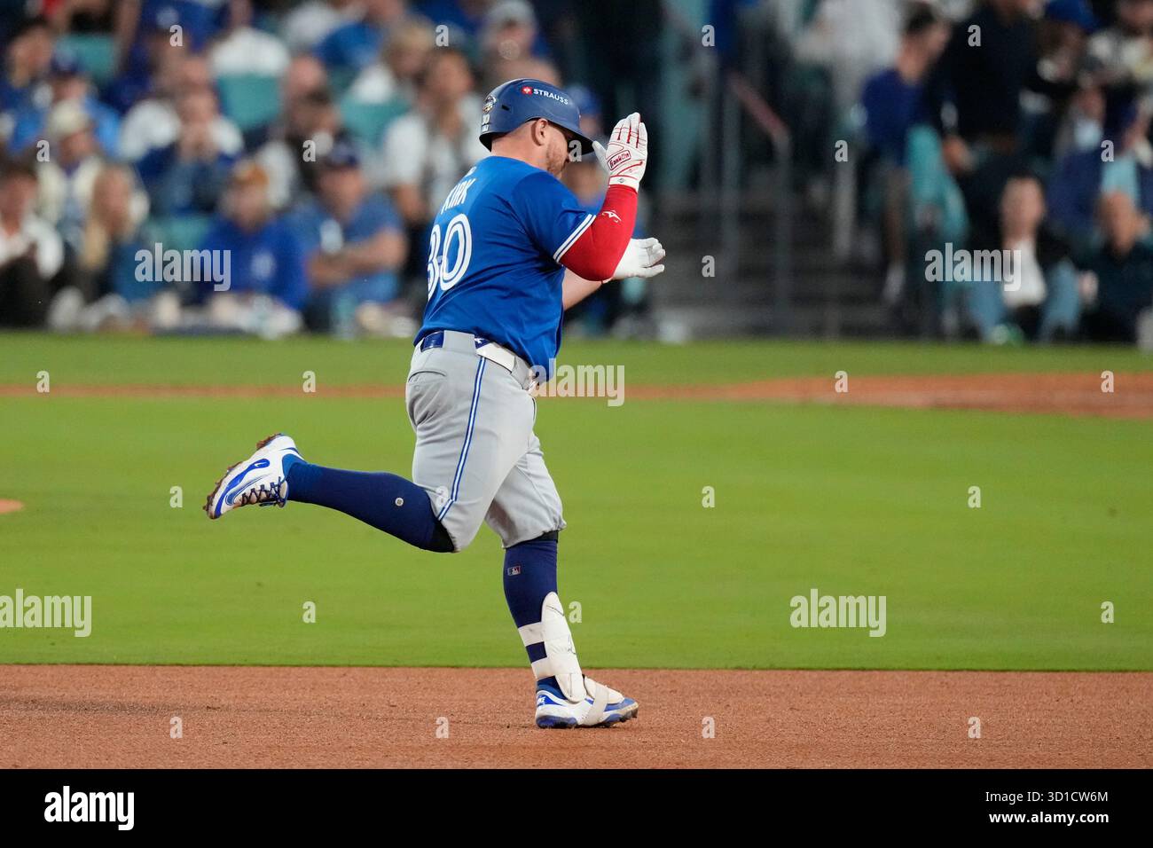 Toronto Blue Jays' Alejandro Kirk celebrates his three-run home run ...