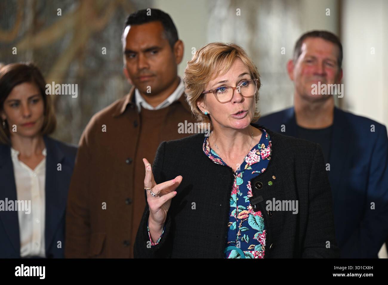 Independent member for Warringah Zali Steggall speaks to the media ...